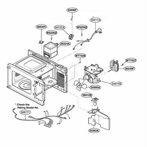 Interior Parts 1 Diagram and Parts List for KMA6512W KW1EGSE LG Wall Oven