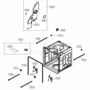 Tub Assembly Diagram and Parts List for LDP6797ST ASTEEUS LG Dishwasher
