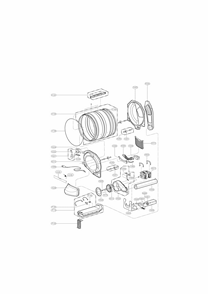 Drum And Motor Parts Diagram and Parts List for 79681172210  Kenmore Dryer
