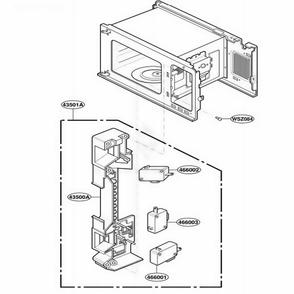 Latch Board Parts Diagram and Parts List for MT1100SHQ1 M1EWRP LG Range
