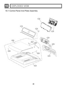 Control Panel And Plate Assembly Diagram and Parts List for RN18A8ES8 ASSEEUS LG Dryer