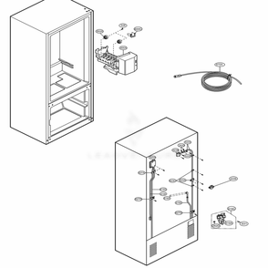Water And Ice Maker Parts Diagram and Parts List for 78343 ASTCSER LG Refrigerator
