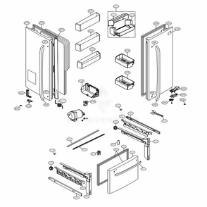 Door Parts Diagram and Parts List for LFX25973D ASBCNA0 LG Refrigerator