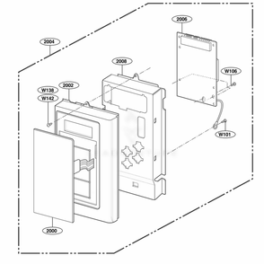 Controller Parts Diagram and Parts List for JVM1542WF AWHEGEU LG Wall Oven