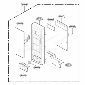Control Panel Parts Diagram and Parts List for M130TCS HSLQCUR LG Range