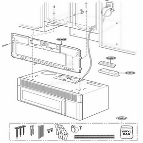 Installation Parts Diagram and Parts List for MV1501BQ KBSEGSE LG Wall Oven