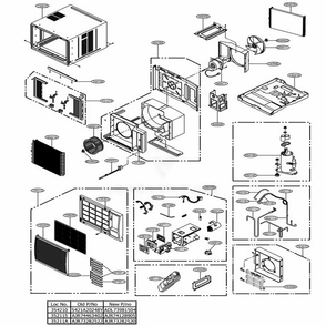 Main Diagram and Parts List for LW2416HR AWYAHDP LG Air Conditioner