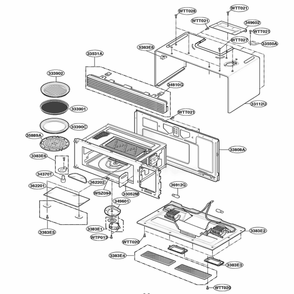 Oven Cavity Parts Diagram and Parts List for SCA2000BBB ABKEGEU LG Range