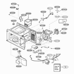 Interior Parts 1 Diagram and Parts List for JES638WD01 CWHEGEU LG Range