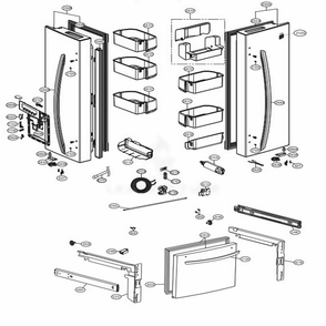 Door Parts Diagram and Parts List for 71323 ASTCSE2 LG Refrigerator
