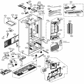 Case Parts Diagram and Parts List for 73163 ASTCSE0 LG Refrigerator