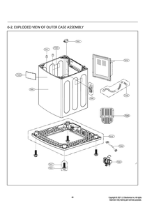Outer Case Assembly Diagram and Parts List for T1799SEHBW ABWETUS LG Washer