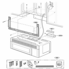Installation Parts Diagram and Parts List for 80009401 CB1ESEA LG Range