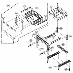 Drawer Parts Diagram and Parts List for LRE3193BM FBMLLGA LG Range
