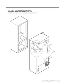 Valve And Water Tube Parts Diagram and Parts List for GR-X30GHSJM ASTCNA1 LG Refrigerator