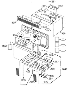 Inner Cabinet Diagram and Parts List for MV-1526W  LG Microwave