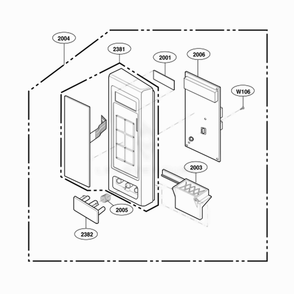 Control Panel Parts 2 Diagram and Parts List for 62252 CW1ESEA LG Wall Oven