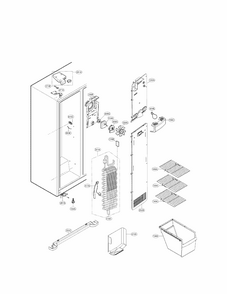 Freezer Compartment Parts Diagram and Parts List for 79551312013  Kenmore Refrigerator