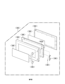 Door Parts Diagram and Parts List for MV1501B01  LG Microwave
