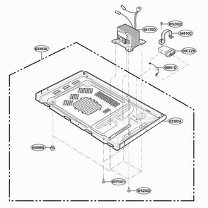 Base Plate Parts Diagram and Parts List for MA795B CB2EGSE LG Microwave