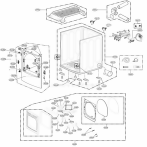 Cabinet And Door Assembly: Electric Type Diagram and Parts List for DLE7300VE ASSEEUS LG Dryer