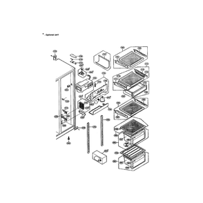 Refrigerator Compartment Diagram and Parts List for LRSPC2331T  LG Refrigerator