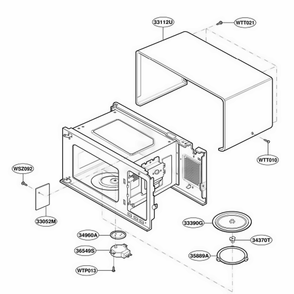Oven Cavity Parts Diagram and Parts List for MS95MT HSLEGSS LG Range