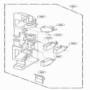 Latch Board Parts Diagram and Parts List for KHMC107EBL AB2EKAD LG Wall Oven