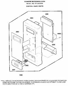 Control Panel Diagram and Parts List for 7218952090  Kenmore Microwave