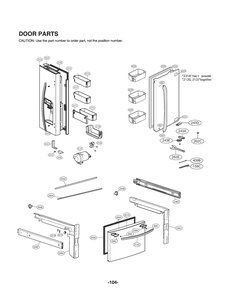 Door Parts Diagram and Parts List for GR-L228NKSM ASBCNA4 LG Refrigerator