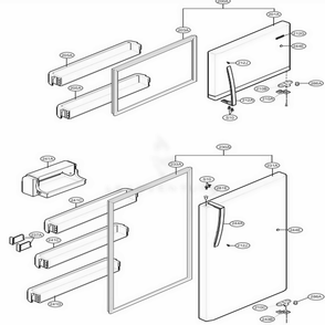 Door Parts Diagram and Parts List for 78039 AWBCSE7 LG Refrigerator