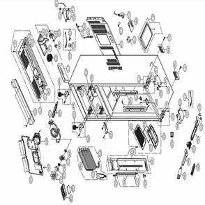 Case Parts Diagram and Parts List for LSMX211ST ASTCNA2 LG Refrigerator