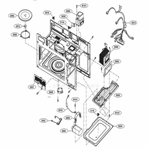Interior Parts 1 Diagram and Parts List for LMV1831SW CWHELGA LG Microwave