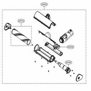 Carpet Nozzle Diagram and Parts List for A902RM ABRELGA LG Upright Vacuum