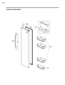 Freezer Compartment 1 Diagram and Parts List for GM-L267NKBL ASBCSE0 LG Refrigerator
