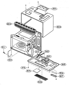 Oven Cavity Diagram and Parts List for MV-1304W  LG Microwave