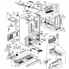 Case Parts Diagram and Parts List for 71079 AWBCSE2 LG Refrigerator