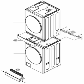 Full Assembly - Washer And Dryer Diagram and Parts List for WKEX200HWA ABWEEUS LG Washer Dryer Combo