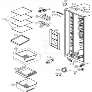Refrigerator Compartment Diagram and Parts List for 51839 AWBCSE5 LG Refrigerator