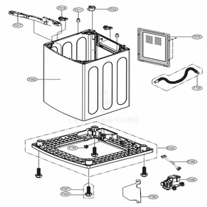Outer Case Assembly Diagram and Parts List for WT5480CW ABWEEUS LG Washer