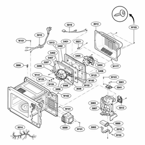 Interior Parts Diagram and Parts List for AMC7159TAB AB1EAMA LG Wall Oven