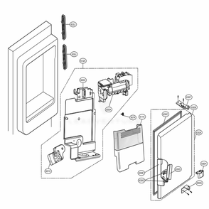 Ice Maker And Ice Bin Parts Diagram and Parts List for 73107 ASBCSE0 LG Refrigerator
