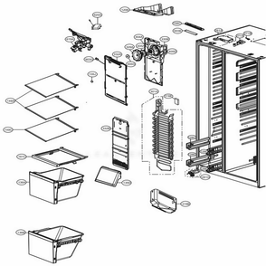Freezer Compartment Diagram and Parts List for LSXS26366S ASTCNA6 LG Refrigerator