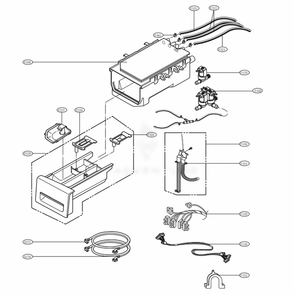 Dispenser Assembly Diagram and Parts List for WM3370HWA ABWEPUS LG Washer