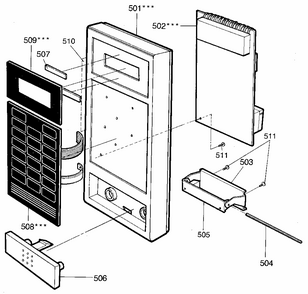 Control Panel Diagram and Parts List for 7218942580  Kenmore Microwave