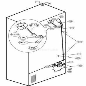 Valve And Water Tube Parts Diagram and Parts List for 78506 ATI4SER LG Refrigerator