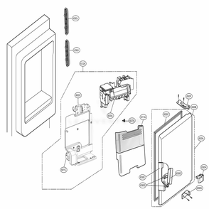Ice Maker And Ice Bin Parts Diagram and Parts List for 73107 ASBCSE2 LG Refrigerator