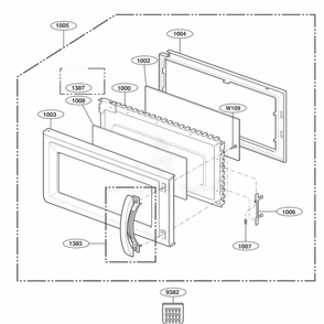 Part Location Diagram of 3581W1A374D LG DOOR ASSEMBLY