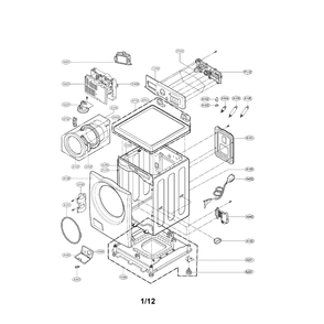 Cabinet And Control Panel Assembly Diagram and Parts List for WM2277HW 00 LG Washer