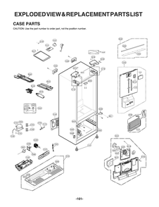 Case Parts Diagram and Parts List for GR-L228NSSM ASTCNA4 LG Refrigerator
